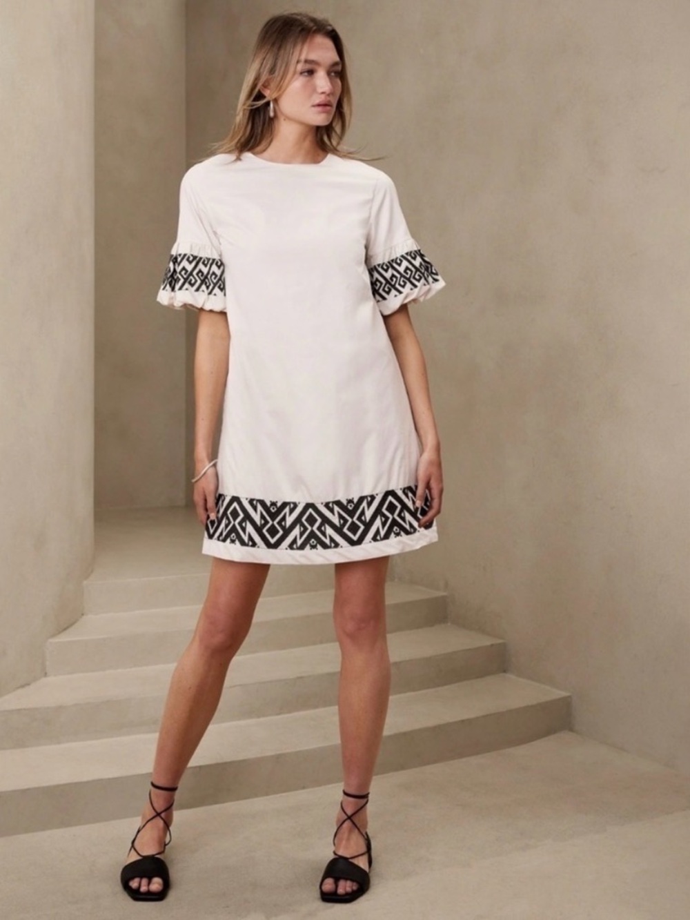 NWT! Banana Republic Factory Cream and Brown Dress